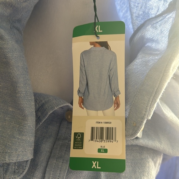 NWT Orvis linen long sleeve top - Picture 6 of 6